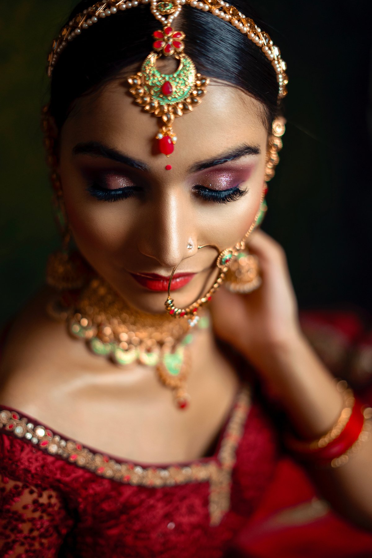 Close-Up Shot of a Beautiful Woman in Traditional Clothing